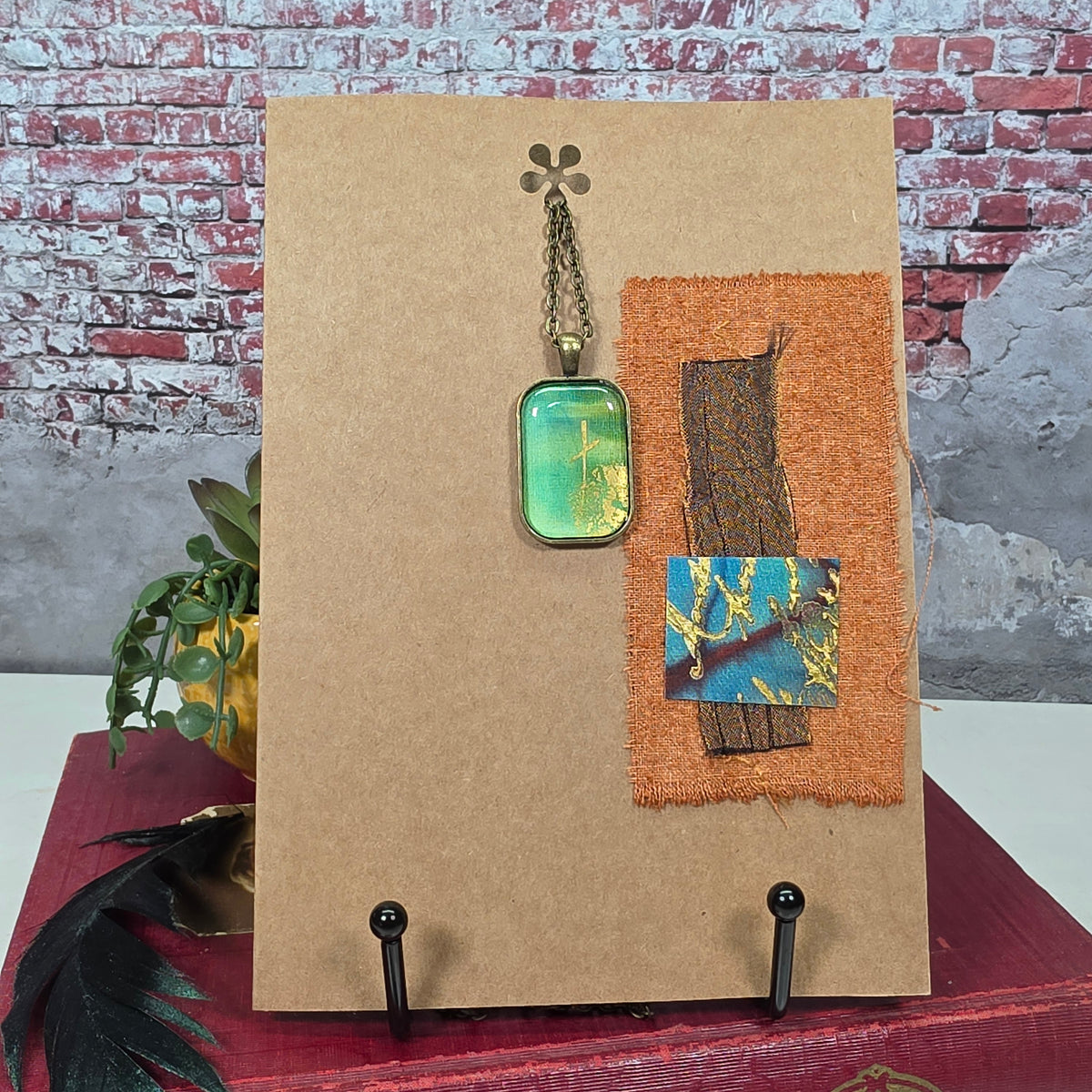 Silk Necklace with Cross in Card - 18