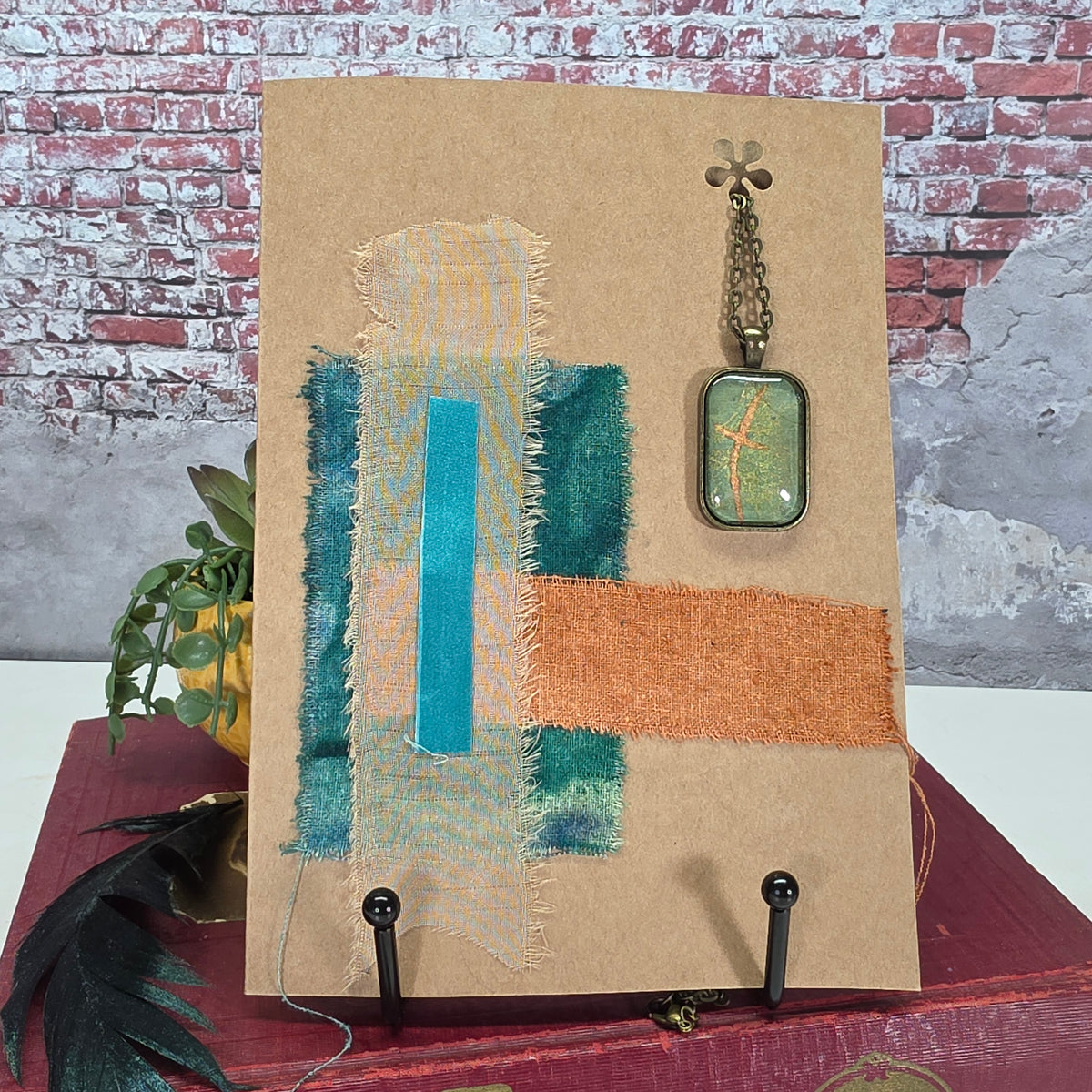 Silk Necklace with Cross in Card - 19