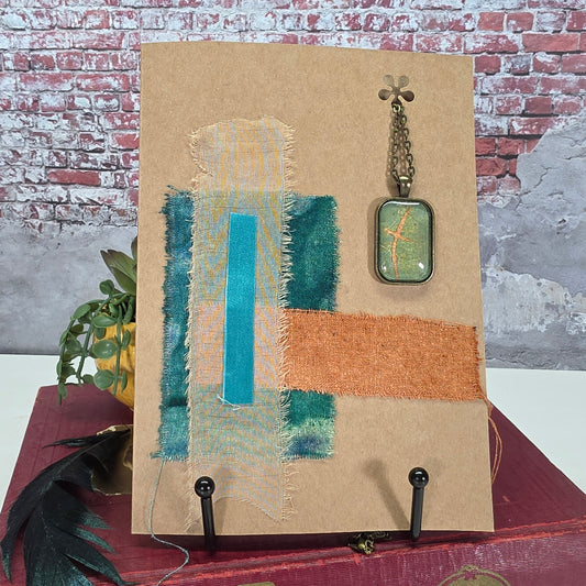 Silk Necklace with Cross in Card - 19