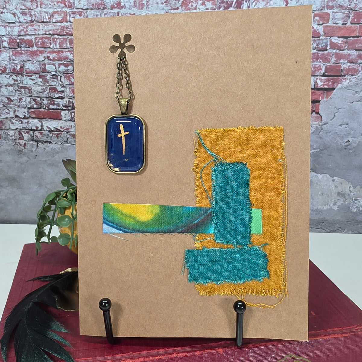 Silk Necklace with Cross in Card - 20