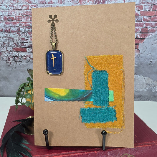 Silk Necklace with Cross in Card - 20
