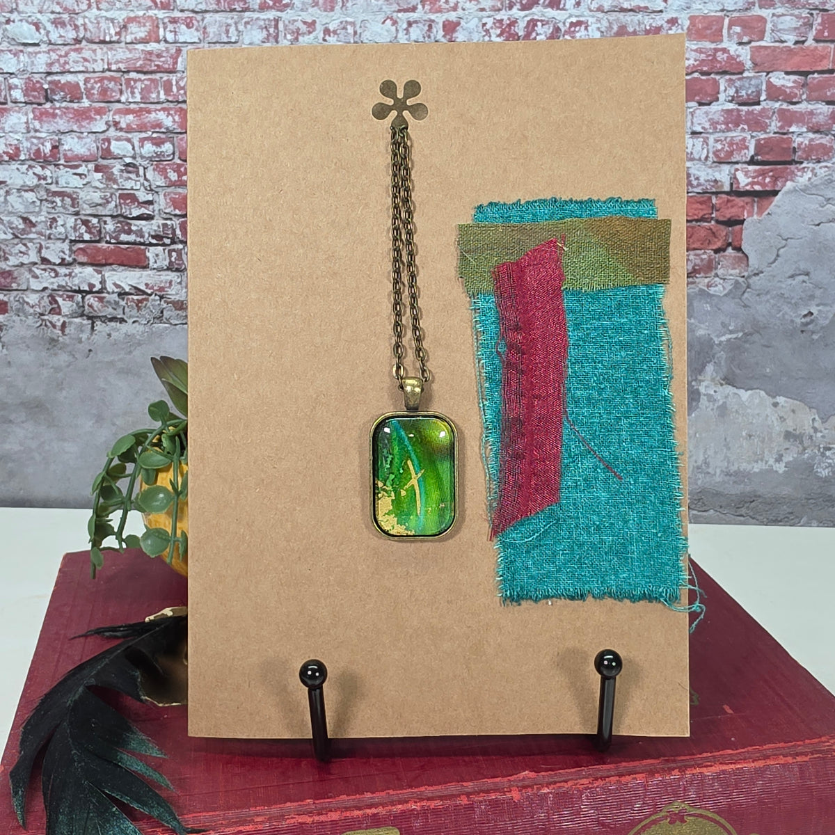 Silk Necklace with Cross in Card - 22
