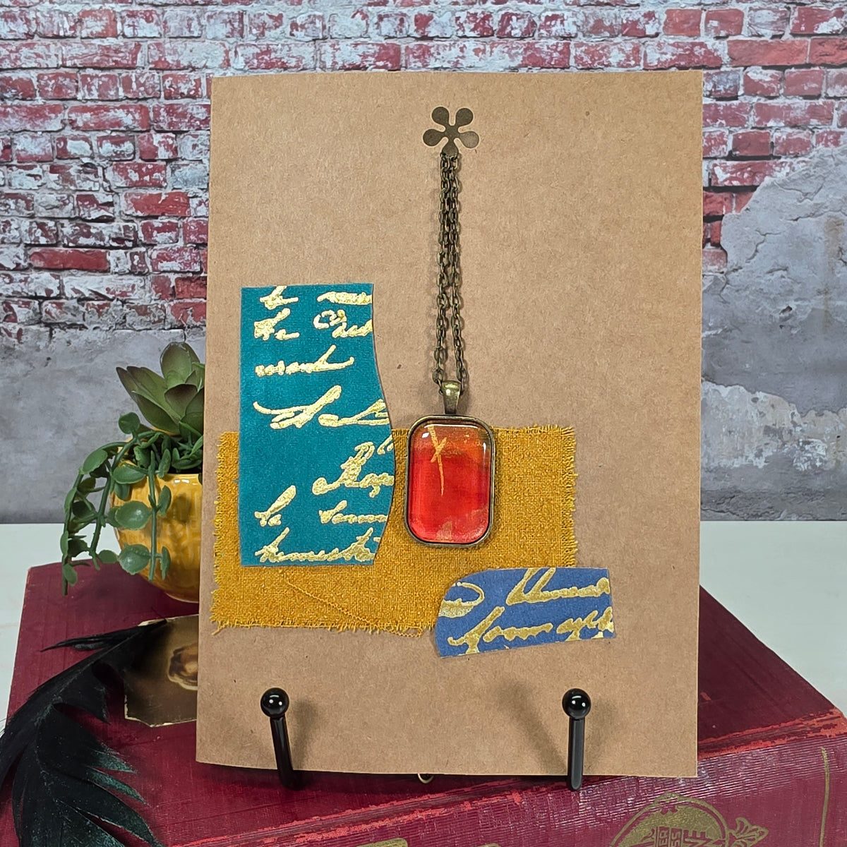 Silk Necklace with Cross in Card - 25