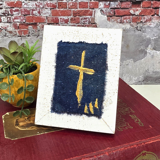 Silk Noil Cross - Mini Frame - 2