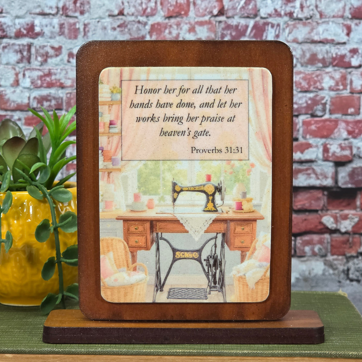 Honor her for all that her hands have done - Embossed Magnet