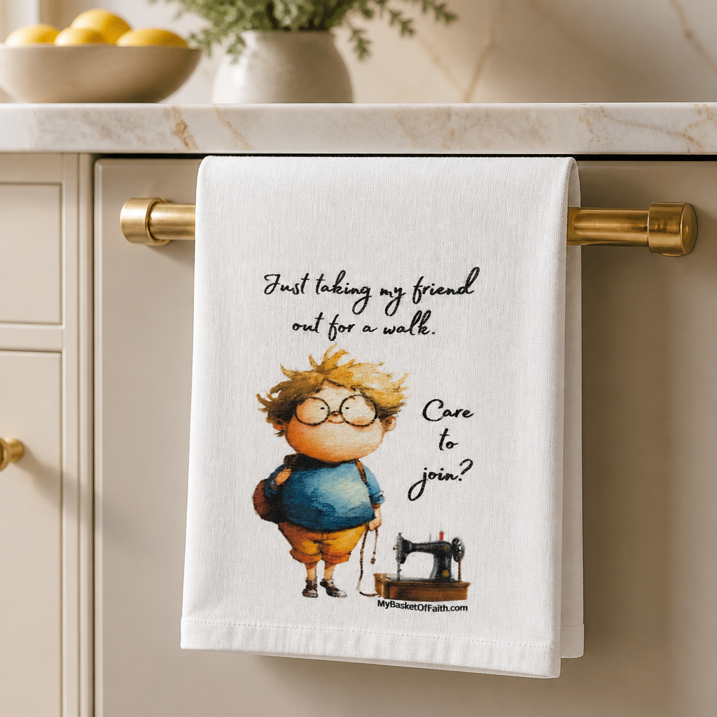 Tea Towel - Just taking my friend out for a walk