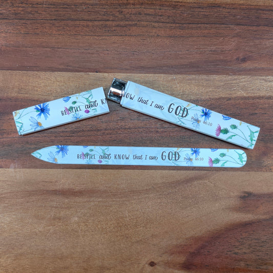 Glass Nail File - Be still and know that I am God