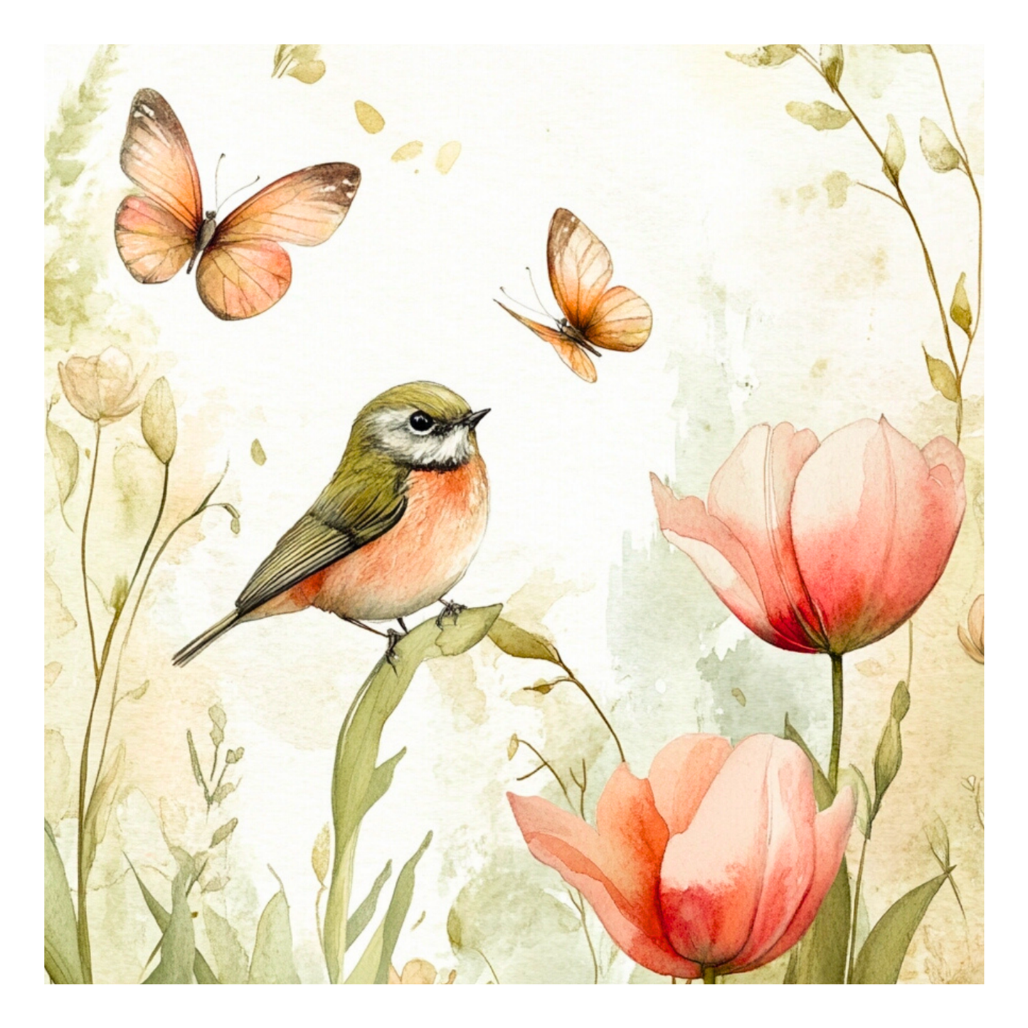 Bird with Butterflies - 2 - Quilt Blocks