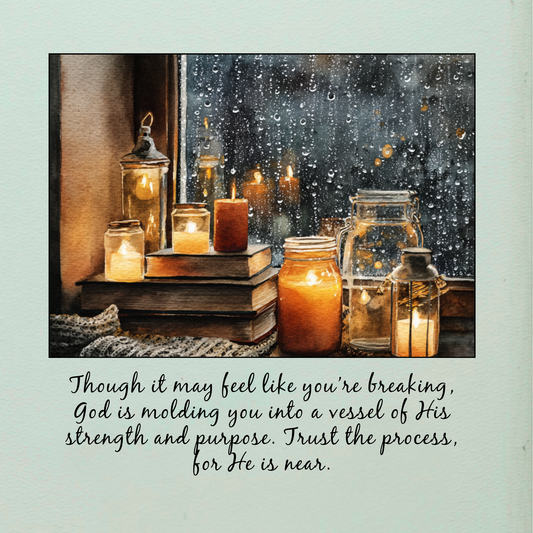 Though it may feel like you're breaking, God is molding you into a vessel of His strength and purpose - Quilt Blocks