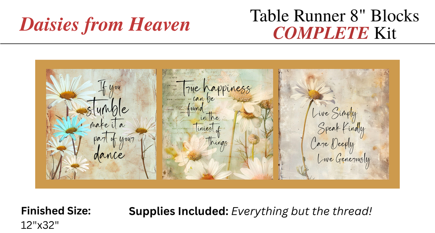 Table Runner - Complete Kit - Daisies from Heaven