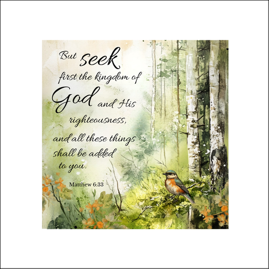 But seek first the kingdom of God and His righteousness and all these things shall be added to you - Quilt Blocks