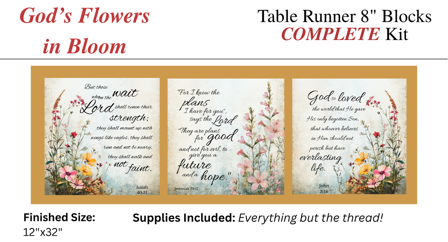 Table Runner - Complete Kit - God's Flowers in Bloom