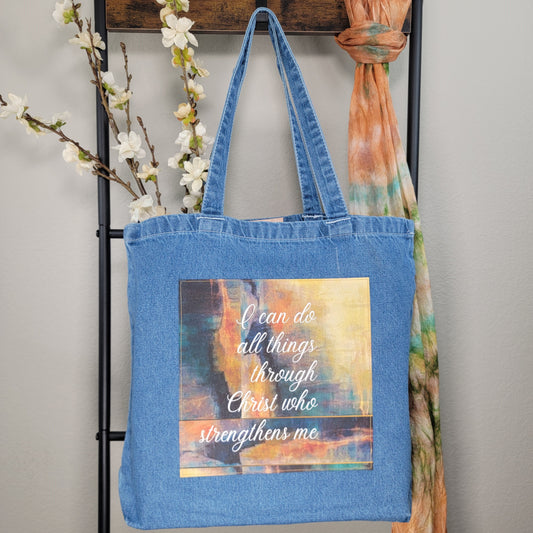 I can do all things in Christ who strengthens me - Totebag - 1