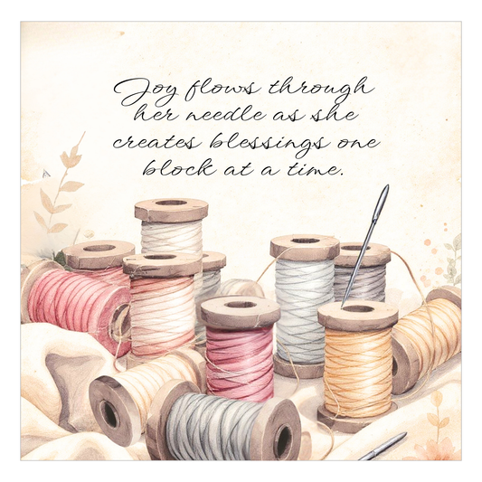 Joy flows through her needle as she creates blessings one block at a time - Quilt Blocks