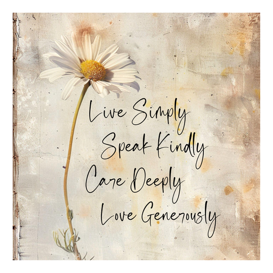 Live Simply Speak Kindly Care Deeply Love Generously - 2 - Quilt Blocks