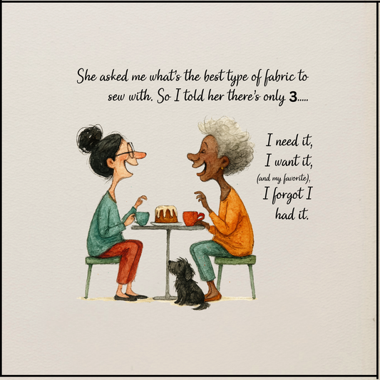 Quilter's Humor - She asked me what's the best type of fabric to sew with - Quilt Blocks