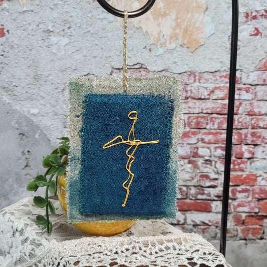 Silk Noil Cross Ornament - 6
