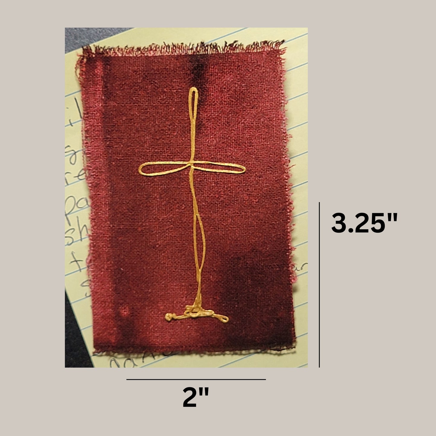 Silk Noil Cross Magnet - 6