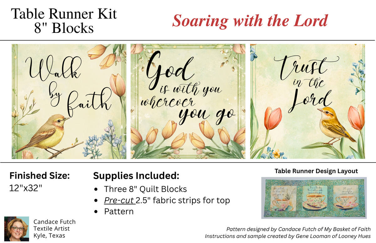 Table Runner TOP ONLY Kit - Soaring with the Lord