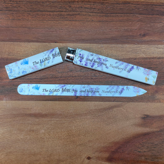 Glass Nail File - The Lord bless you and keep you