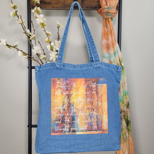 Trust in the Lord with all your heart oand not lean - Tote Bag - 1